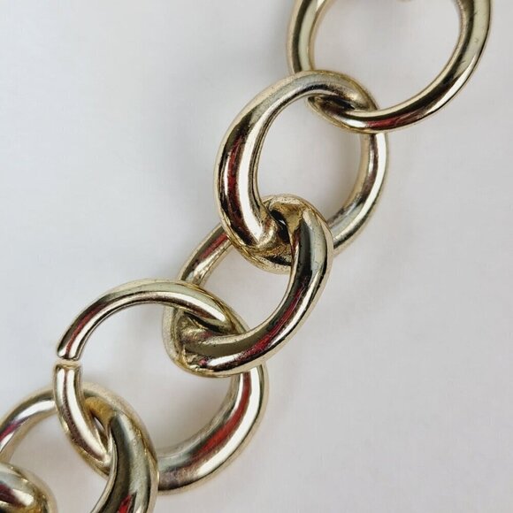 Talbots Thick Heavy Chain Link Necklace Round Circles Weighty Business Casual - Picture 3 of 8